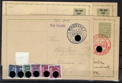 Sudetenland / Rumburg Partie Ganzsachen °/(*) und Marken *