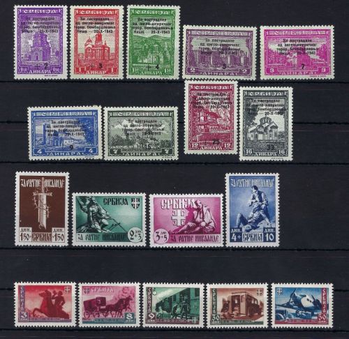 P) Serbien Mi 86-89 **, 94-98 **, 99-107**, ME 170€