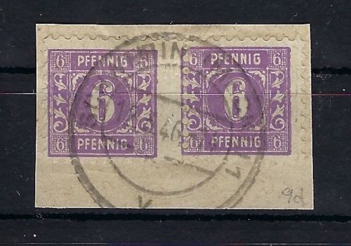 Meckl. Vorpommern Mi 9d waag. Paar Briefstück, gep. Kramp BPP, ME 240€