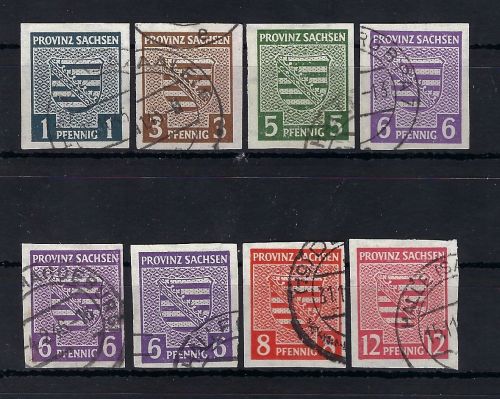 Prov. Sachsen Mi 66 X-71 X °, inkl 69 Xb/c, gp. Dr. Jasch BPP, ME 175€