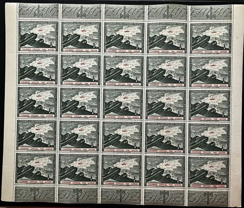 P) Deutsche Besetzung Frankreich/Privatausgabe/Flugpost Mi IIa** Bogen