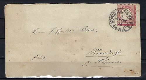 DR Mi 19 EF, klarer Hufeisenstempel Königsberg n. Wernsdorf bei Tharau