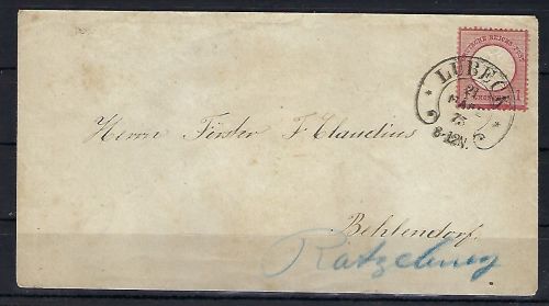 DR Mi 19 EF, klarer Hufeisenstempel Lübeck n. Behlendorf und Ratzeburg