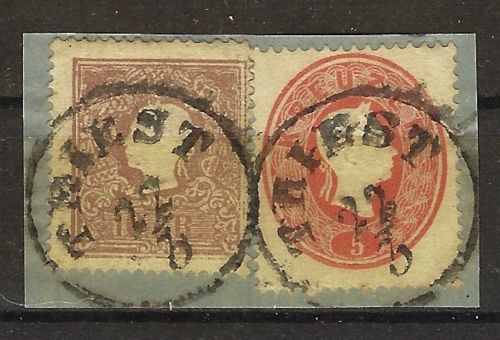 Österreich Briefstück mit 10 Kr. und 5 Kr. 1860, mit klarem K1 Triest
