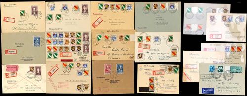 C) Französische Zone, Interessante Sammlung mit Briefen und Karten