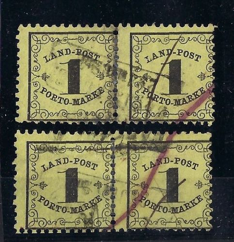Baden Porto, Mi 1x° (2 Paare) Attest Unverferth, ex 4er-Bl., ME 2.000€