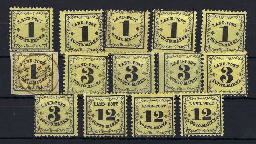 Baden porto, kleines Lot aus Mi 1-3 */°/(*), ME 530€