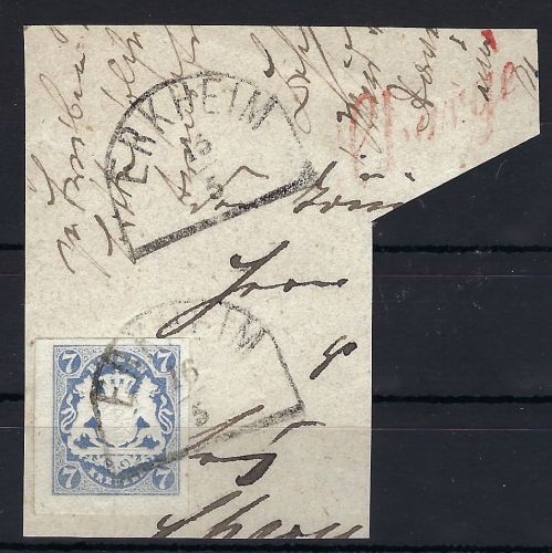 Bayern Mi 21 überrandig auf Luxus ∆ mit Kreissegmentstempel Erkheim