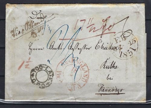 P) Hannover eingehende Überseebrief aus Uruguay n. Ruthe