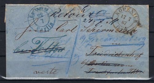 P) Preußen Nachsendung n. Friederikenhof, vielfache Nachsendeversuche