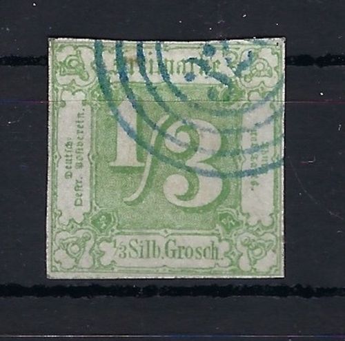 Thurn und Taxis Mi 27 mit blauem Nummernstempel, vollrandig