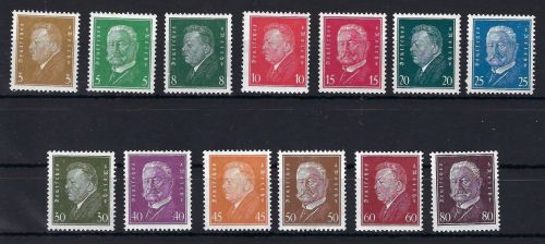 DR Reichspräsidenten, Mi 410-422 **, teils geprpft, ME 1.100