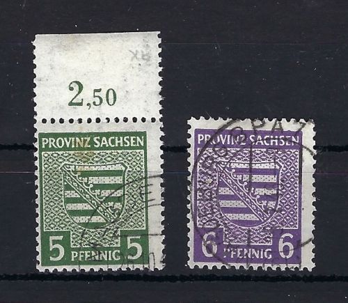 Provinz Sachsen Mi 75 Xb° +76 Xc°, beide gepr. BPP, ME 180€