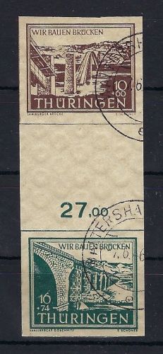 Thüringen Zusammendruck SZ d 1y ° gepr. Ströh BPP, ME 70€