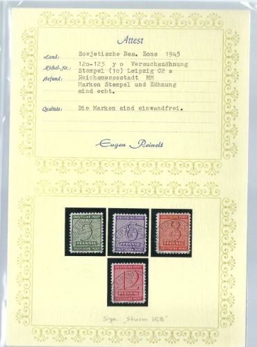 West Sachsen Mi 120-123 ° mit Attest Eugen Peinelt, ME 190€