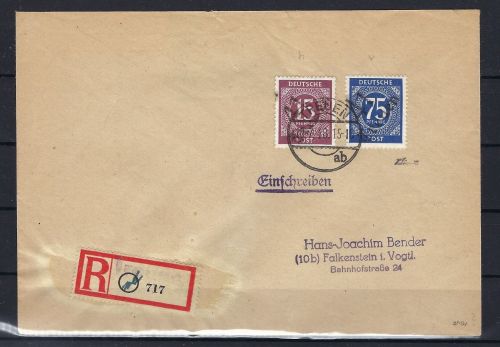 SBZ Handstempel Bezirk 41, Mi Ih X, Iv X, Brief, Treuen n. Falkenstein