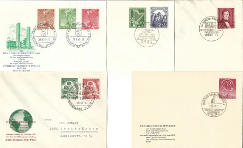 C) Berlin amtliche FDC´s, Lot aus Mi 71 - 81, ME 880€