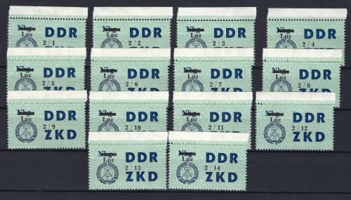 P) DDR Dienst Laufkontrollzettel Mi 54 I-XIV** Luxus Qualität, ME 462€