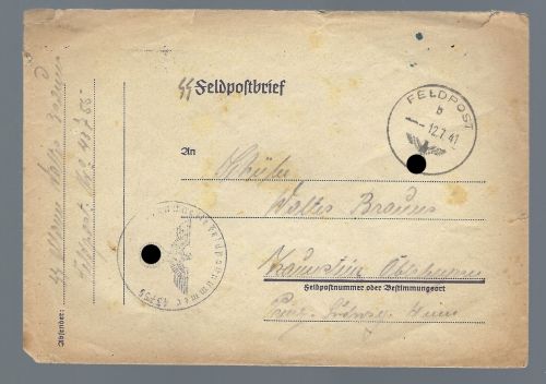 Feldpost 2. WK Ostfront, Walter Brauns FP 43755 SS-Kavallerie Reg. 2