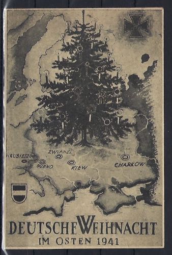 Feldpost 2. WK, Weihnachtskarte Osten 1941, beschrieben n. befördert