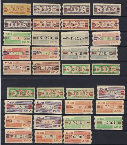 P) DDR Dienst ZKD, Partie von 37 Werten **, gute Qualität, ME 650€