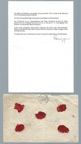 DR Mi 6 EF Ausland-Einschreibebrief Moerchingen-Paris, FA Brugger BPP