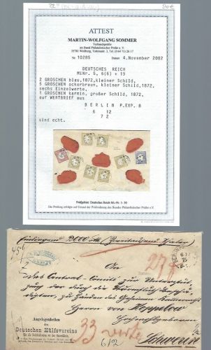 DR Mi 5, 6 (5), 19 MiF Wertbrief Berlin n. Schwerin, mit FA Sommer BPP