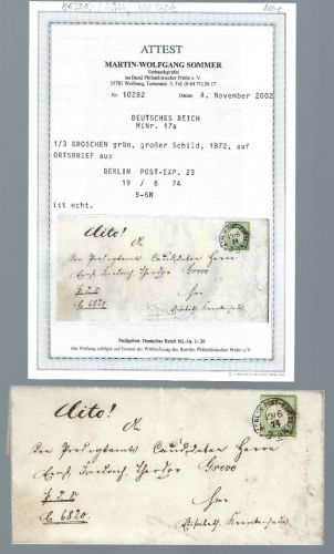 DR Mi 17a EF Berlin Ortsbrief (Mengenauslieferung), FA Sommer BPP