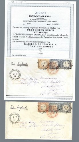 DAP Türkei MiF Constatinopel - USA V18, V20 (2), SELTEN, Krug BPP