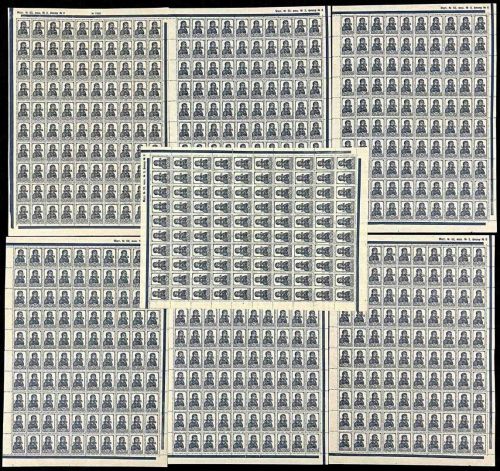 P) Lettland Mi 2 (700), 7 Bögen postfrisch, ME 2.800€