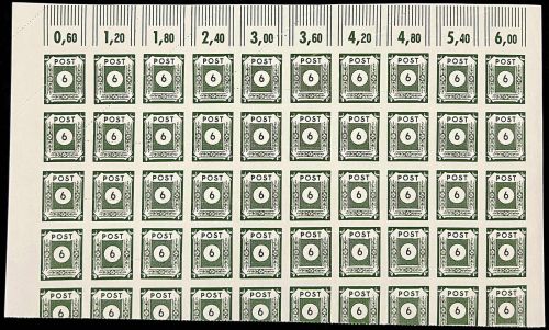 P) SBZ Mi 43 BI U**, 50er Einheit, Durchstich stark versch., ME 6.000€