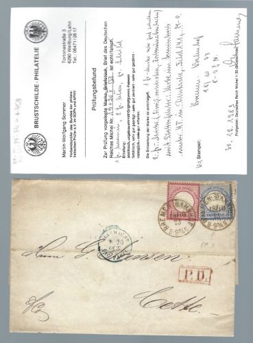 DR Mi 19, 20 X MiF mit K1 Bremen BHF n. Cette (FR), Befund Sommer BPP