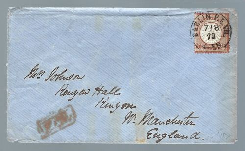 DR Mi 21a EF Auslandsbrief nach Großbritannien gepr. Krug BPP