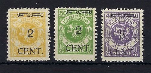 Memel Mi 176-178 jeweils * mit PF I, 177-78 gep. Dr. Klein, ME 240€