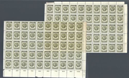 Memel Mi 179 ** (100) kompletter Bogen in 2 Teile, ME 2.500€