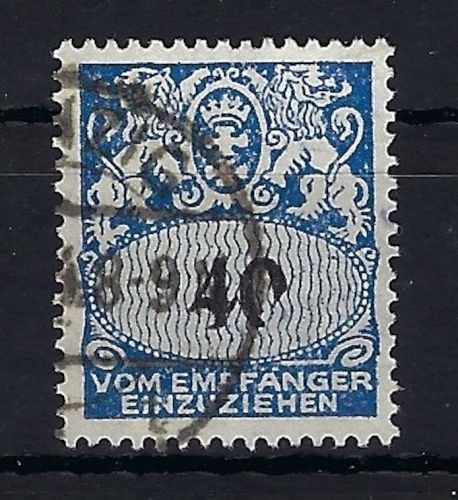 Danzig Portomarken, Mi 34 II °, tief gepr. Dr. Oechsner BPP, ME 100€
