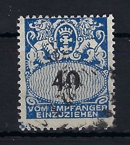 Danzig Portomarken, Mi 34 II °, gepr. Kniep BPP, ME 100€