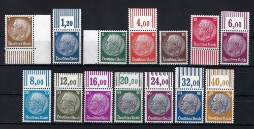 DR Hindeburgmedaillon, Mi 482-495 ** meist mit Oberränder, ME 2.465€