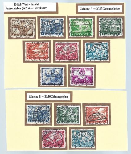 DR Wagnersatz, Mi 499-507 A/B °, meist ideal gestempelt, ME 650€