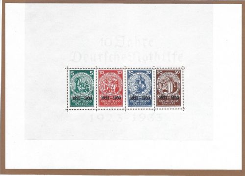 DR Nothilfe 1933, Block 2 * (Neugummi), gep. Peschl BPP / Schlegel BPP