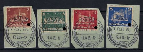 DR 1935, Mi 576-579 Luxusbriefstücke, Blockmarken aus Block 3, ME 200€