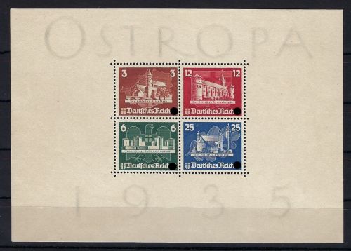 DR Ostropa 1935, Block 3 (*) in Luxus Qualität, ME 1.300€