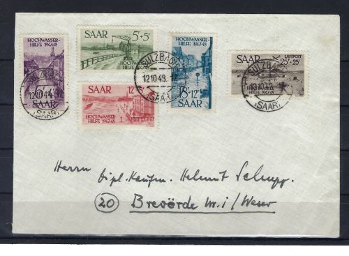 Saar Hochwasserhilfe, Mi 255-259 FDC, Fotoattest Ney, ME 1.200€