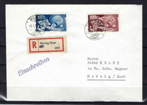 Saar Mi 297-298 auf Einschreibebrief, Kurzbefund Ney VPP