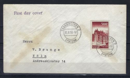 Saar Mi 337 FDC mit Attest Ney VPP, ME 600€