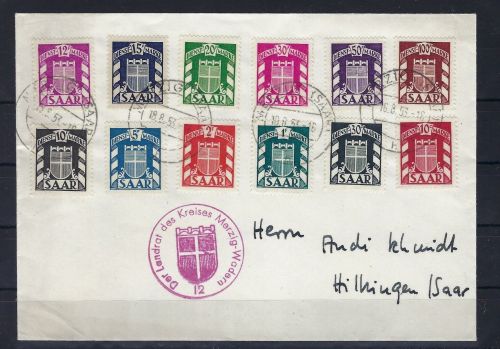 Saar Dienst, Mi 33-44 Satzbrief mit Fotoattest Ney VPP