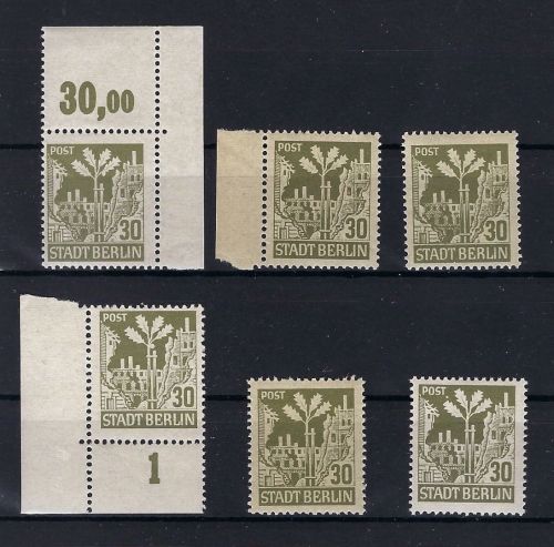 Berlin & Brandeburg Mi 7 ** (6) mit alles PF I - VI, ME 129€