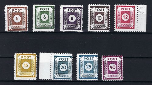 Ost Sachsen Mi 42 - 50 **/* (46+48 **, Rest *), alles BPP geprüft