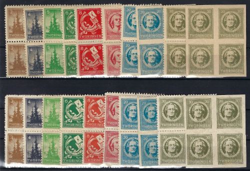 Thüringen Mi 92-99 AX / AY ** komplett, Viererblock-Garnitur, ME 172€