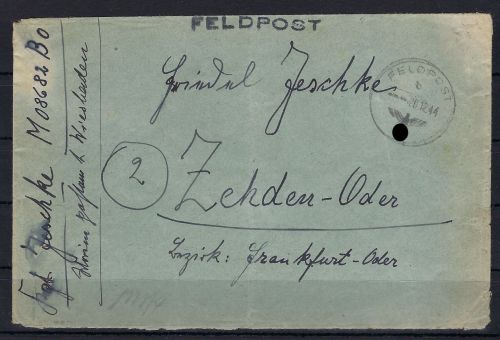 Marine Feldpostbrief St. Nazaire, FP M08682, Jeschke Korrespondenz